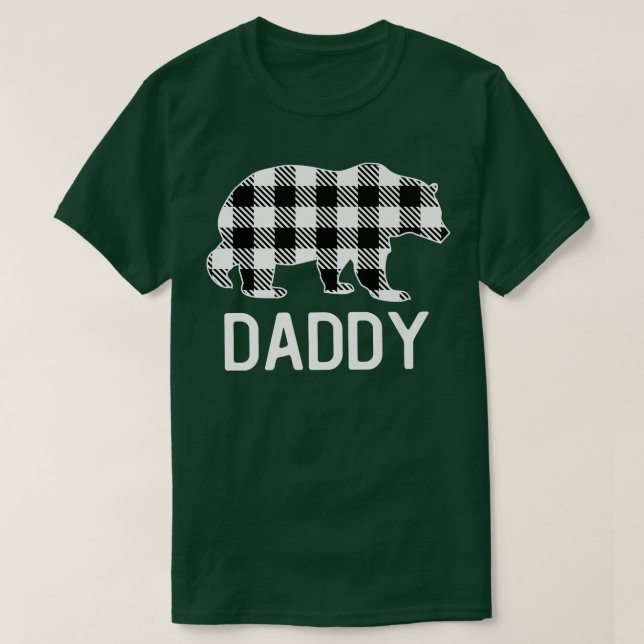 Daddy Bear Pajama Grey Buffalo Plaid Premium  T Shirt (Design framsida)