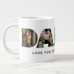 DADDY Brev Photo Collage Fars dag Jumbo Mugg<br><div class="desc">DADDY fars dag 20 oz. jumbo mugg-personlig med 5 av dina favoritfoton som visas i form av ord DADDY med ord: "Kärlek dig alltid!" Perfekt till pappa!</div>