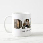 DADDY Brev Photo Collage Fars dag Kaffemugg<br><div class="desc">DADDY fars dag 11 oz. mugg personlig med 5 av dina favoritfoton som visas i form av ord DADDY med ord: "Kärlek dig alltid!" Perfekt till pappa!</div>