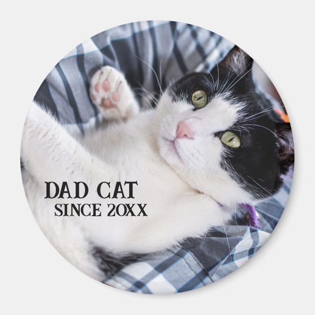 Daddy cat since Photo cute cat Magnet (Framsidan)