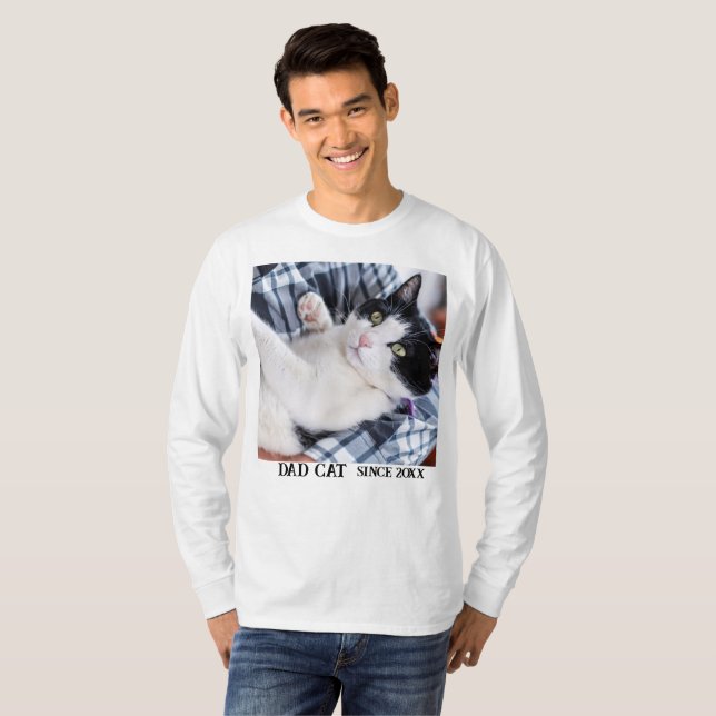 Daddy cat since Photo cute cat T Shirt (Hel framsida)