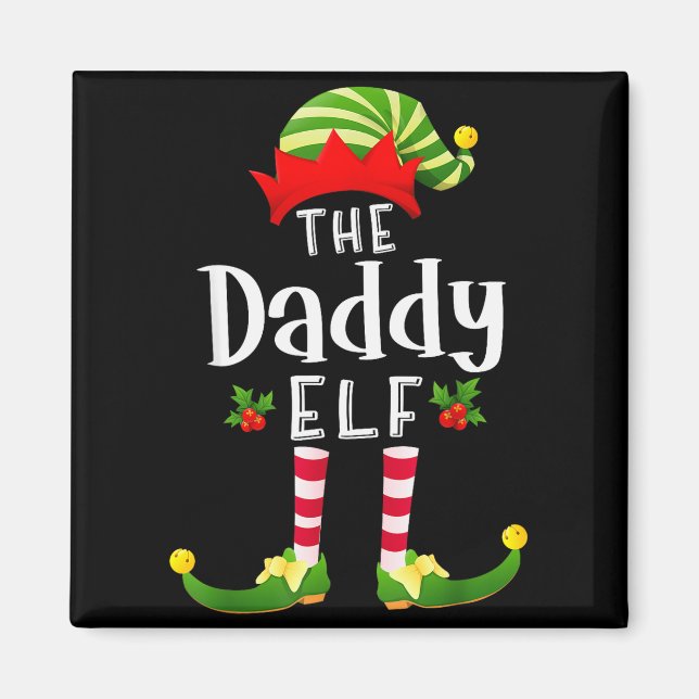 Daddy Christmas Elf Matching Pajama X-mas Party  Magnet (Framsidan)