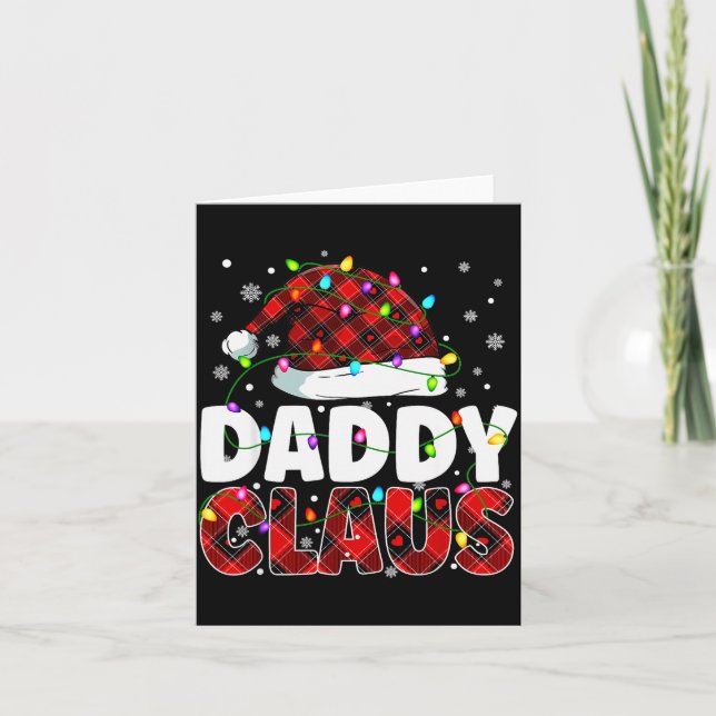 Daddy Claus Merry Christmas Santa Hat Family Match Kort (Framsida)