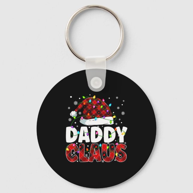 Daddy Claus Merry Christmas Santa Hat Family Match Nyckelring (Framsida)