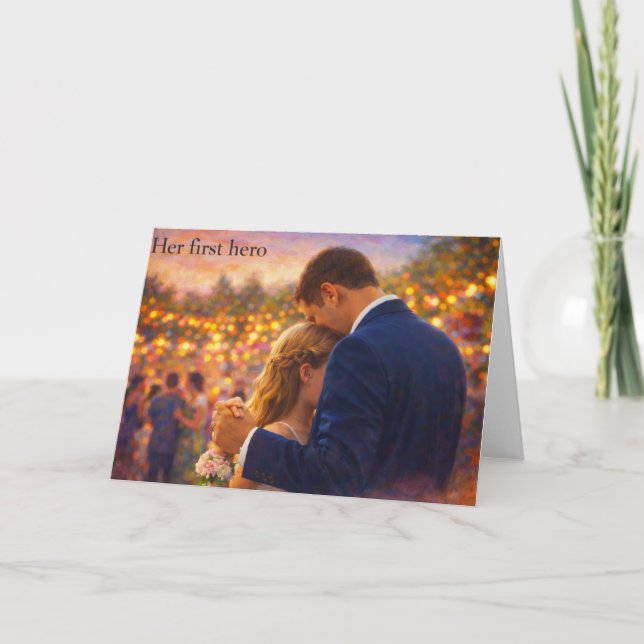 Daddy Daughter Dance" First Hero" Greeting Card  Tack Kort (Framsida)