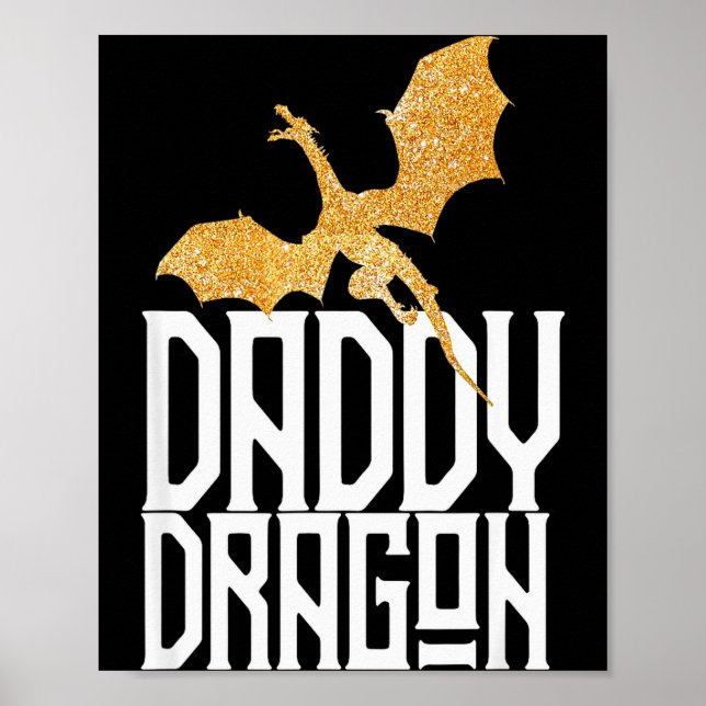 Daddy Dragon Christmas Shirt Matching Family Dad H Poster (Framsidan)