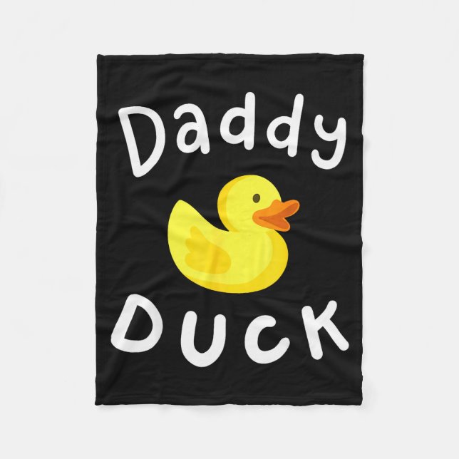 Daddy Duck Birthday Rubber Duck Lover Family Match Fleecefilt (Framsidan)