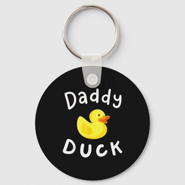 Daddy Duck Birthday Rubber Duck Lover Family Match Nyckelring (Framsida)