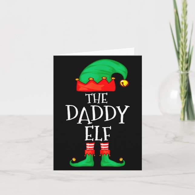 Daddy Elf Family Christmas Daddy Dad Father Elf Sw Kort (Framsida)
