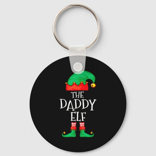 Daddy Elf Family Christmas Daddy Dad Father Elf Sw Nyckelring (Framsida)