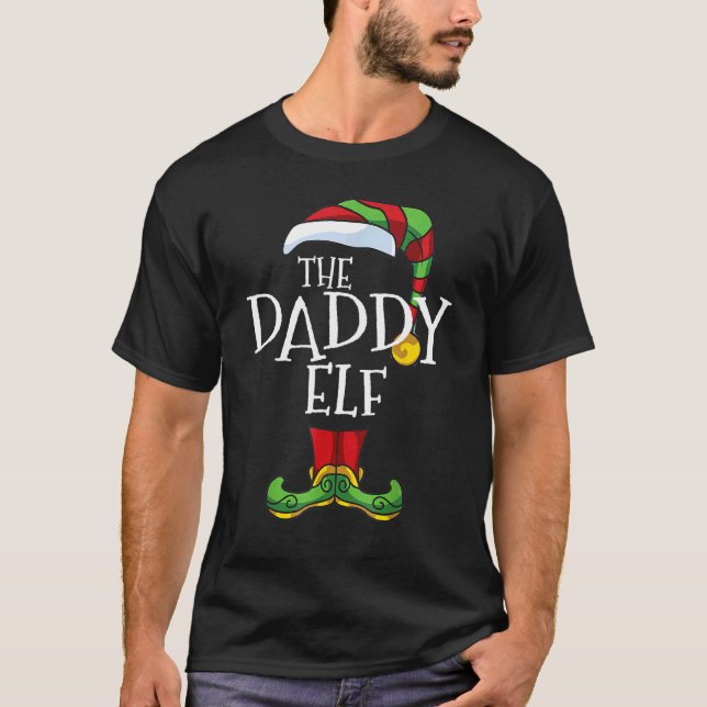 Daddy Elf Family Matching Christmas Group  1 T Shirt (Framsida)