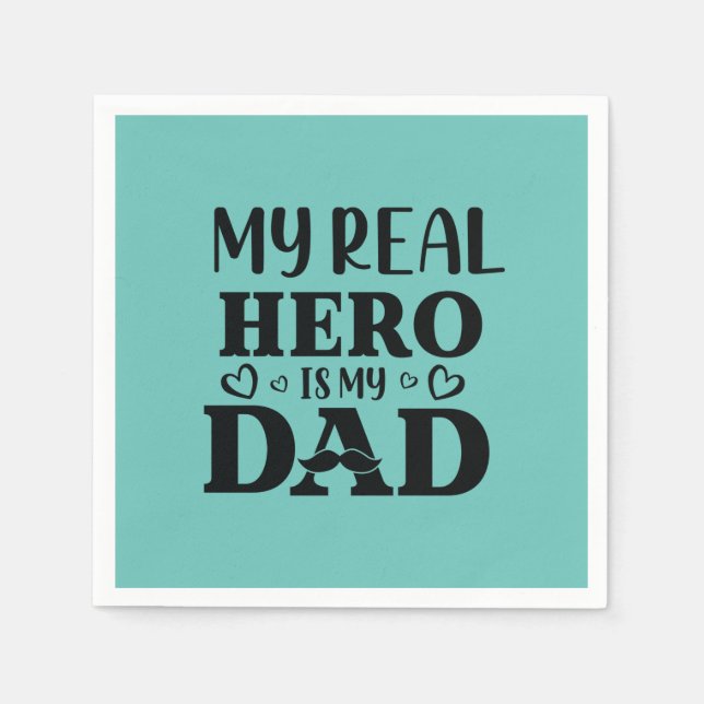 Daddy Gift My Real Hero Is My Hero Pappersservett (Framsidan)
