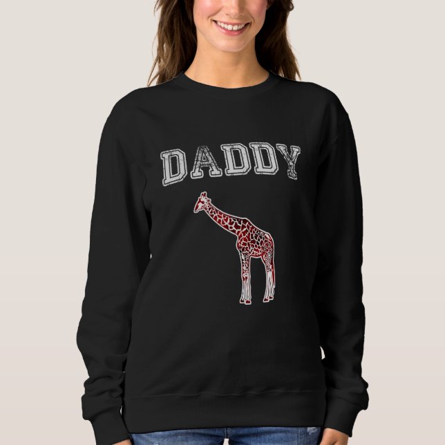 DADDY Giraffe Men Red Plaid Christmas Pajama Famil T Shirt (Framsida)