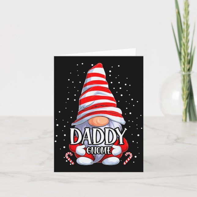 Daddy Gnome Christmas Pajamas Matching Family Grou Kort (Framsida)