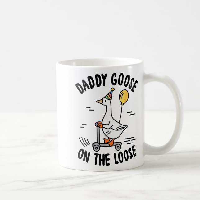 Daddy Goose On The Loose Funny Birthday Matching F Kaffemugg (Höger)