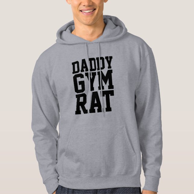 DADDY GYM RÅTTA, roliga hooker för Pappa Hoodie (Framsida)