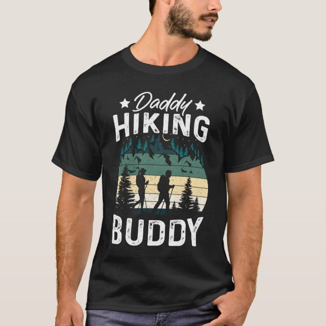 Daddy Hiking Buddy Mountain Camping Hiker Hiking f T Shirt (Framsida)