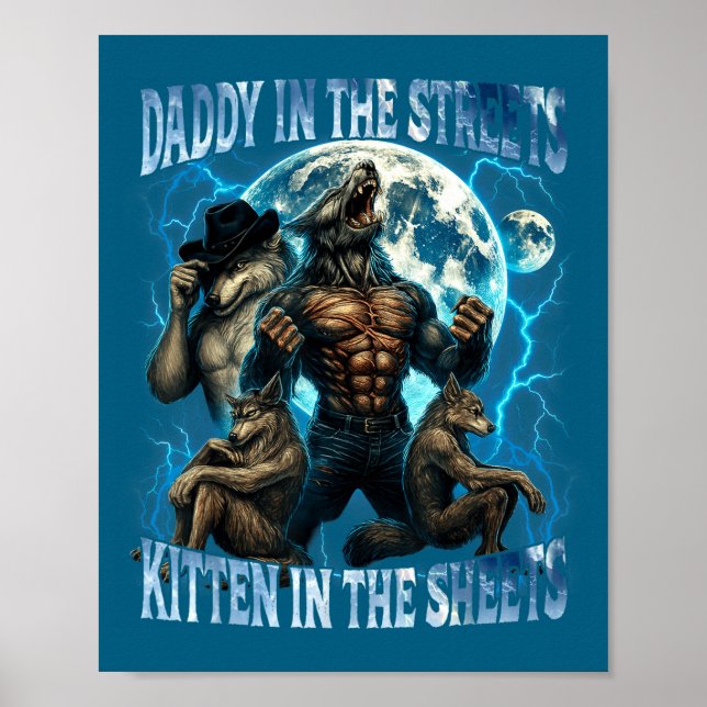 Daddy In The Streets Kitten In The Sheets Funny Al Poster (Framsidan)