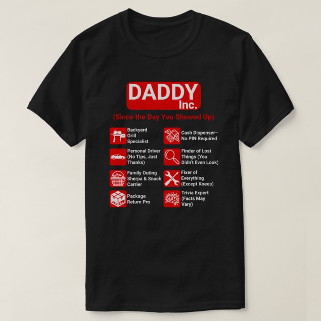 DADDY Inc. Funny Fars dag T Shirt (Design framsida)