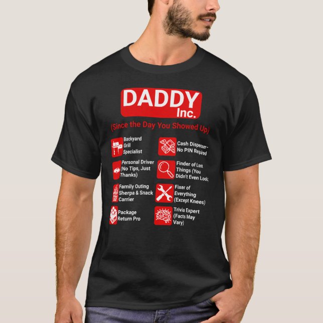 DADDY Inc. Rolig fadersdag T Shirt (Framsida)