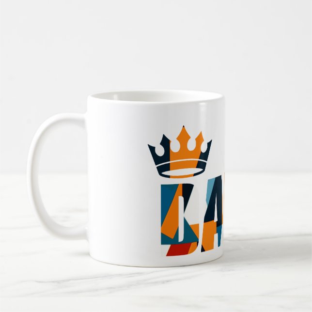 Daddy King Familjekopp - Bauhaus Geometriska Mönst Kaffemugg (Vänster)