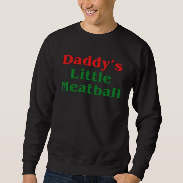 Daddy Little Meatball Italian   2 Lång Ärmad Tröja (Framsida)