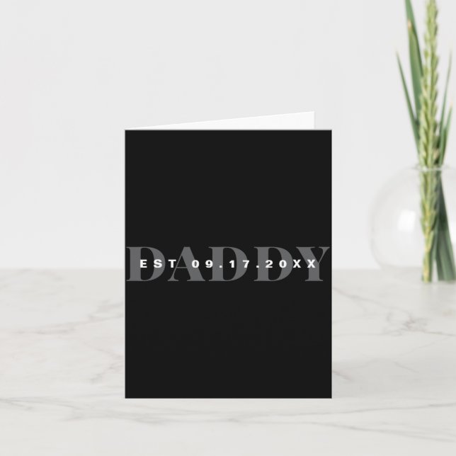 Daddy Modern Minimalist New Dad First Fathers Day  Kort (Framsida)