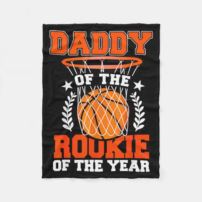 Daddy Of Rookie 1st Basketball Bday Theme Matching Fleecefilt (Framsidan)