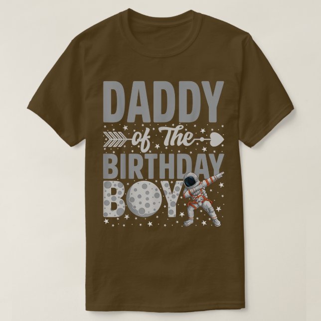 Daddy Of The Birthday Astronaut Boy Space Theme Bd T Shirt (Design framsida)