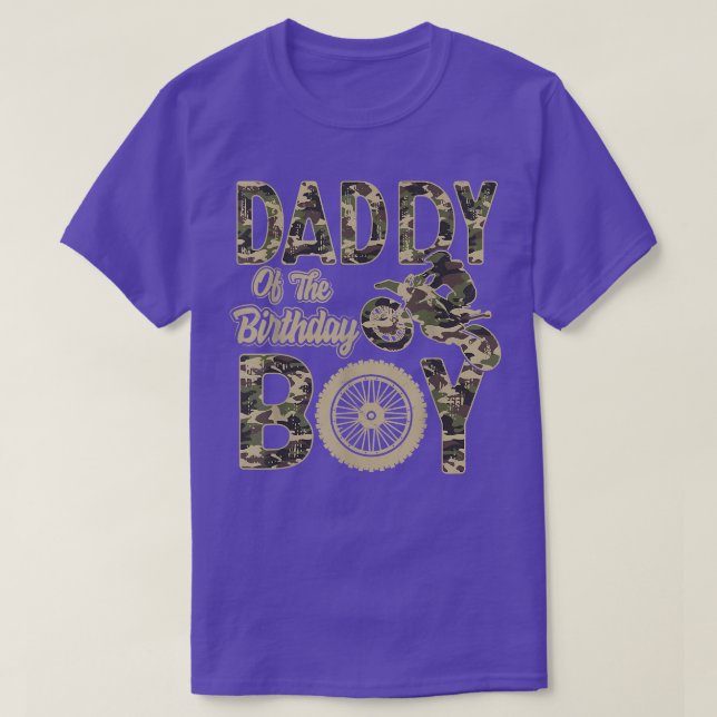 Daddy of the Birthday Boy Dirt Bike 4th B-day Part T Shirt (Design framsida)