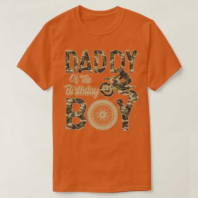 Daddy of the Birthday Boy Dirt Bike 4th B-day Part T Shirt (Design framsida)