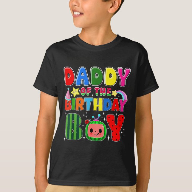 Daddy Of The Birthday Boy Melon Family Matching Fu T Shirt (Framsida)