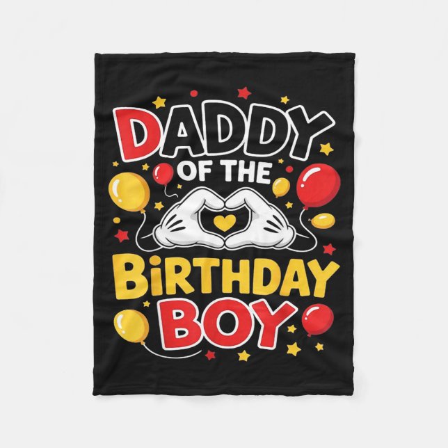 Daddy Of The Birthday Boy Shirt Matching Dad Son F Fleecefilt (Framsidan)