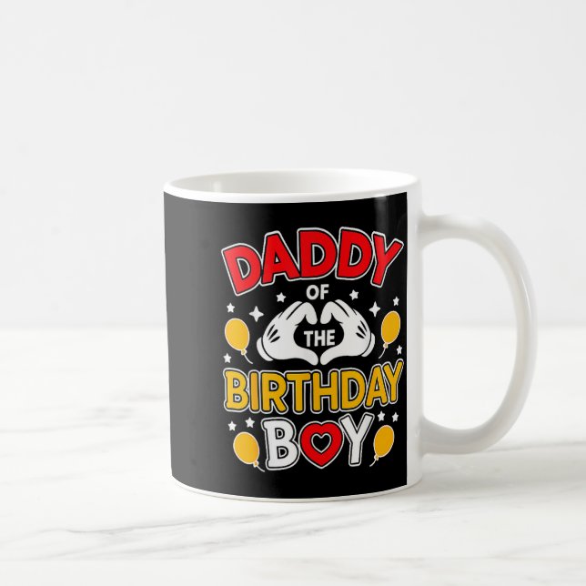 Daddy Of The Birthday Boy Shirt Matching Dad Son F Kaffemugg (Höger)