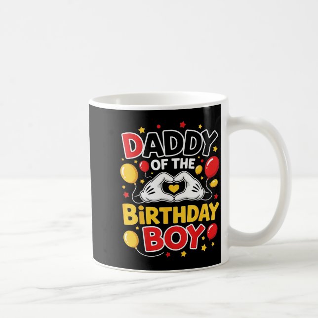 Daddy Of The Birthday Boy Shirt Matching Dad Son F Kaffemugg (Höger)