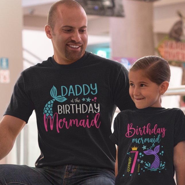 Daddy of the Birthday Mermaid – Mermaid Birthday  T Shirt (Skapare uppladdad)