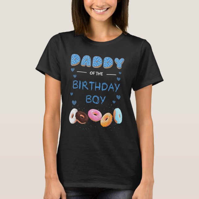 DADDY of the födelsedagspojkarna donut temaparty d T Shirt (Framsida)