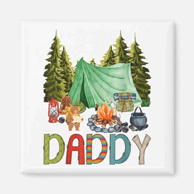 Daddy Of The Happy Camper 1st Birthday Bear Camng  Magnet (Framsidan)