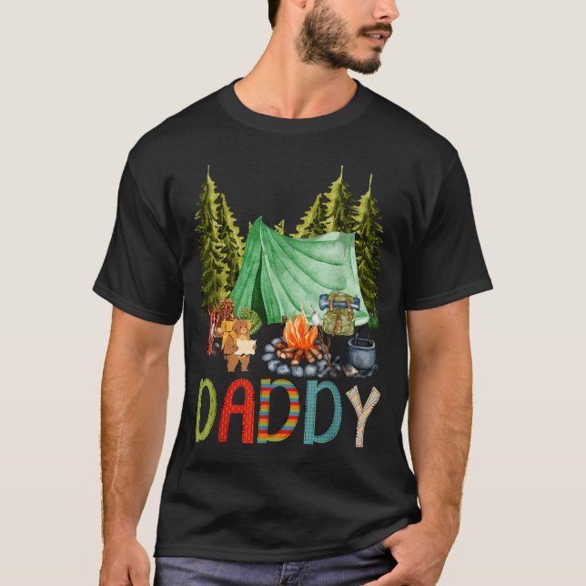 Daddy Of The Happy Camper 1st Birthday Bear Camng  T Shirt (Framsida)
