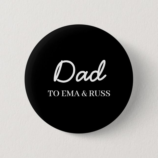 Daddy | Personalized Father’s Day Modern Design Knapp (Framsida)