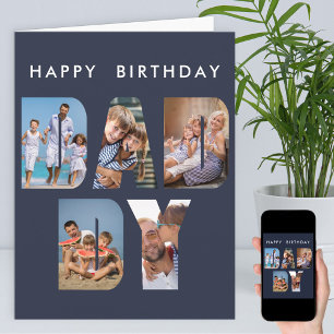 DADDY Photo Brev Cutout Birday Card Kort