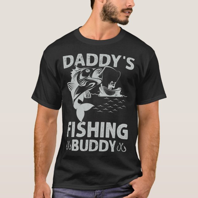 Daddy s Fishing Buddy Fishing Papa Son Boy Fathers T Shirt (Framsida)