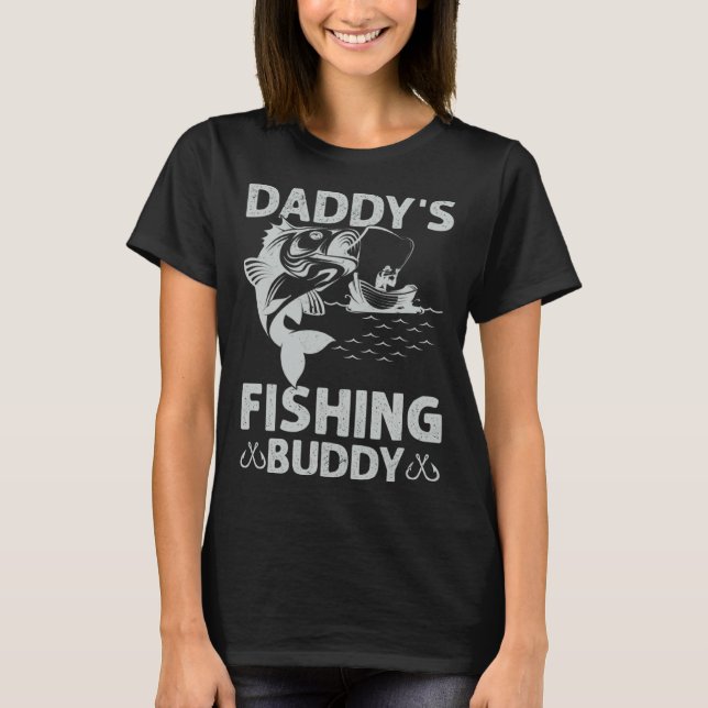 Daddy s Fishing Buddy Fishing Papa Son Boy Fathers T Shirt (Framsida)