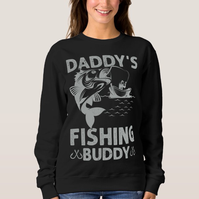 Daddy s Fishing Buddy Fishing Papa Son Boy Fathers T Shirt (Framsida)