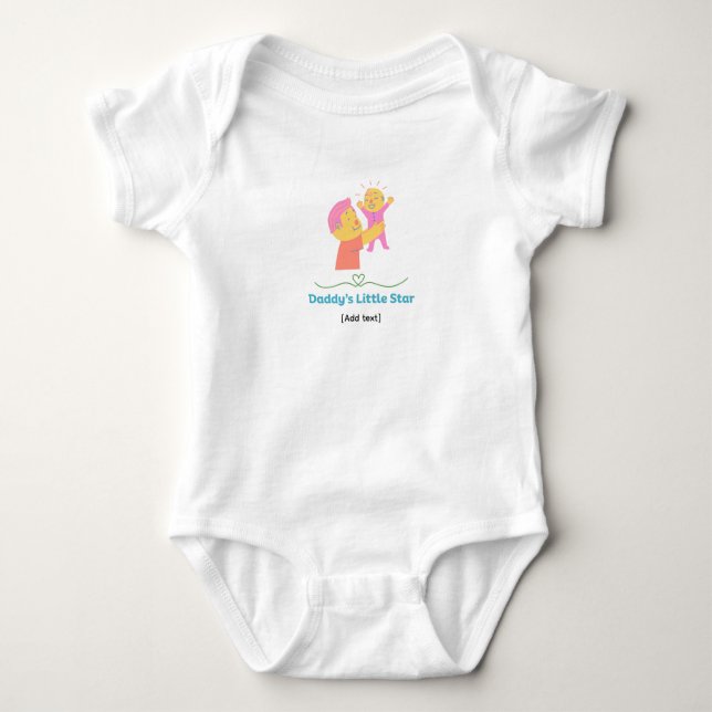 Daddy’s Little Star - Cute Father and Baby  T Shirt (Framsida)