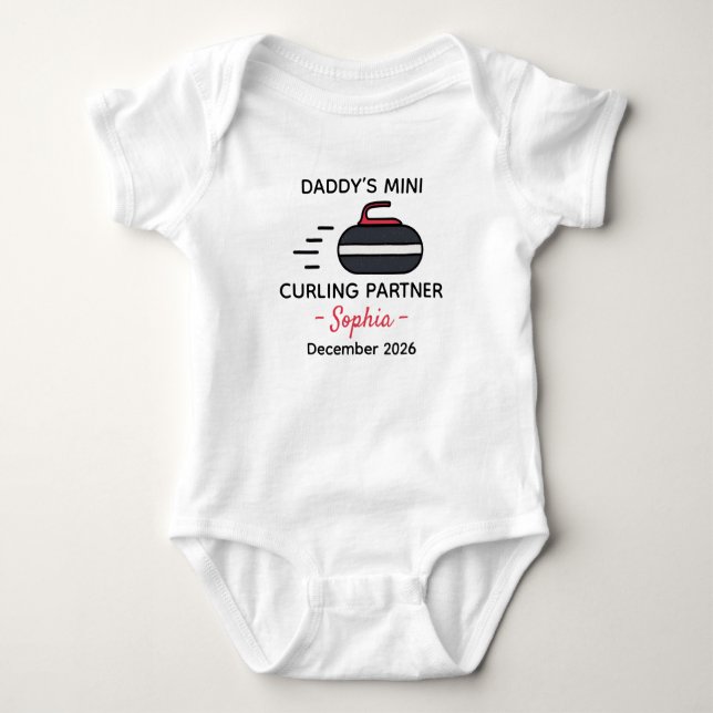 Daddy’s Mini Curling Partner - Curling Player T Shirt (Framsida)