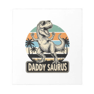 Daddy Saurus Retro Dinosaur Solnedgång T-Shirt Des Anteckningsblock