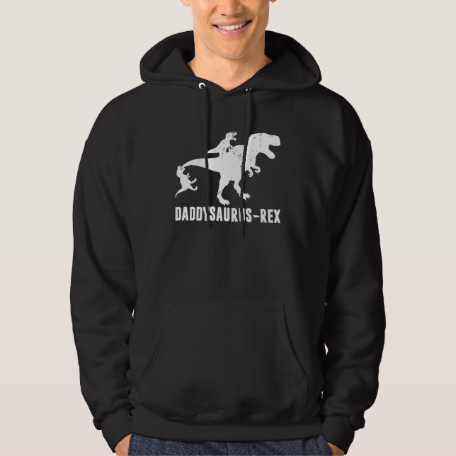 Daddy Saurus  Rex  Rex Dinosaur Dad Uncle Grandpa Hoodie (Framsida)