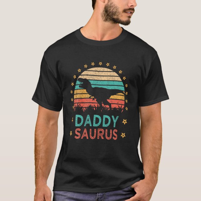 Daddy Saurus T Rex Dinosaur Family Matching Shirt (Framsida)