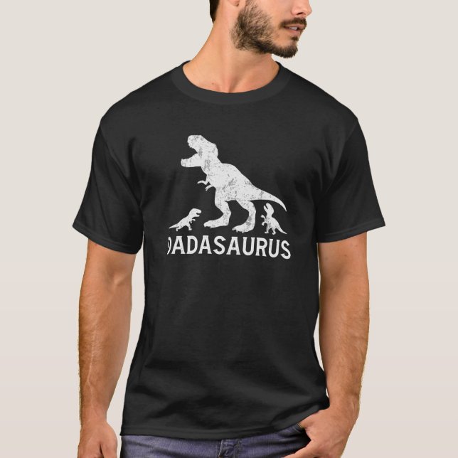 Daddy Saurus T Rex Men Father's Day Family Matchin Shirt (Framsida)